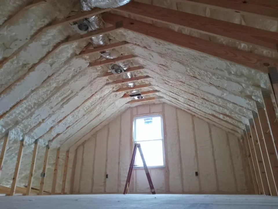 Spray foam roofing application for Crawl Space Insulation project in Windham